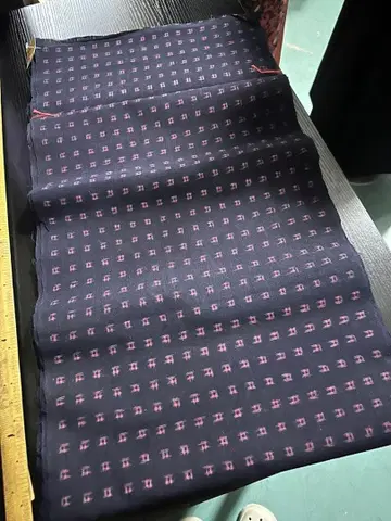 기하학 패턴 네이비 기모노 카스리 옷감