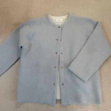 새상품 SHIPS 폭스 블렌드 노카라 니트 코트