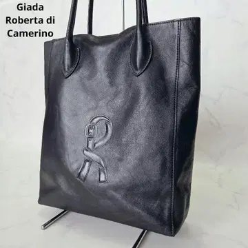 새상품급 로베르타 디 멜리노 세로형 A4 가죽 토트백 cane 블랙