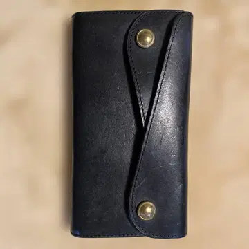 BEER BELLY D 플랩 장지갑 가죽제 블랙 스냅 버튼식