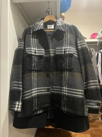 체크 무늬 자켓 M 사이즈