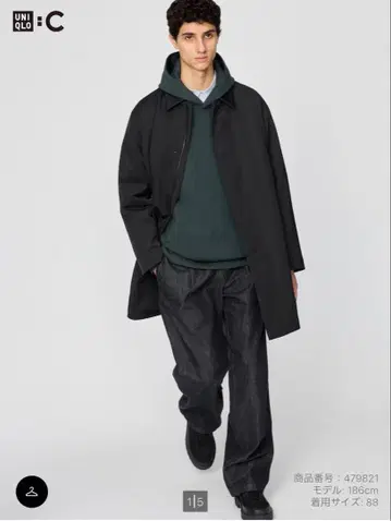 [ 완판템 ] UNIQLO C 턱 스트레이트 팬츠/데님 76 블랙