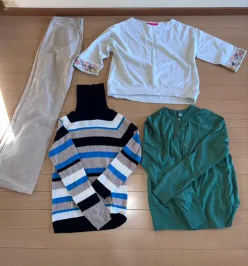 여성용 캐주얼 셋업 구제 의류 사이즈 M L