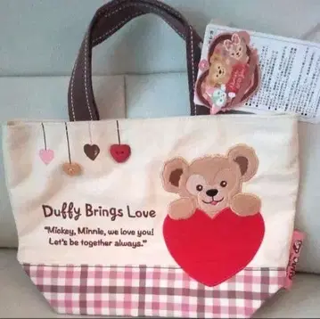택 포함 미사용 Duffy 토트백 하트 포함 런치 토트백