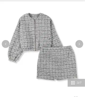 아베일 빅 사이즈 여성용 블루종+미니 스커트 세트 (SUREVE)