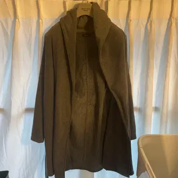 COMME CA ISM 후드 부착 롱 코트 M 그레이