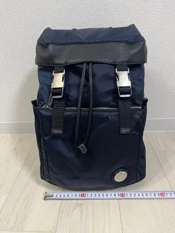 새상품급 오로비안코 백팩 네이비 x 블랙 가죽