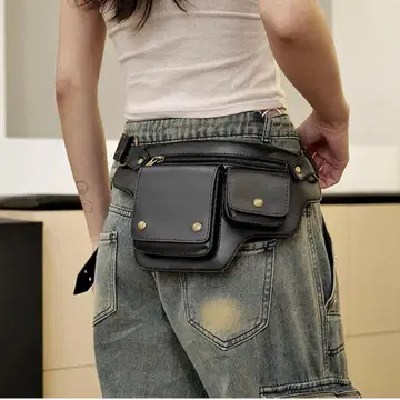 블랙 웨스트 파우치 2 포켓