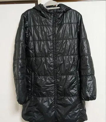 후드 부착 블랙 다운 자켓 XL