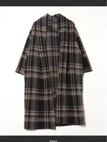 체크 무늬 롱 코트