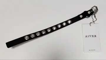 AIVER 링 장식 가죽 뱅글 블랙 소가죽 새상품