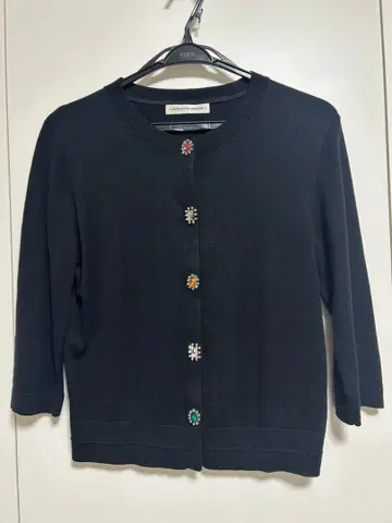 MARILYN MOON 5부 소매 가디건 블랙