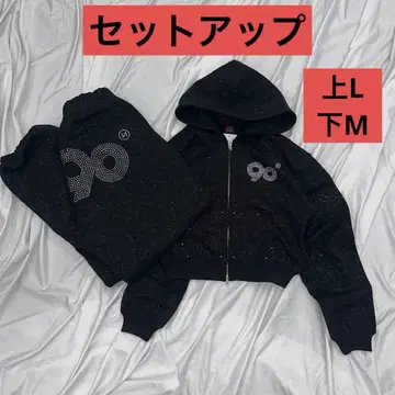 9090 90 로고 글리터 라이트 셋업 상의 L 하의 M