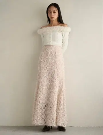 SNIDEL 레이스 자카드 스커트 스나이델