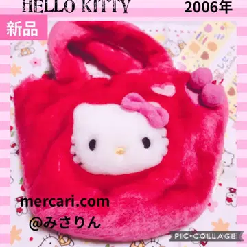 미사용 헬로키티 봉제 인형 백 2006년 크리스마스 파우치 퍼