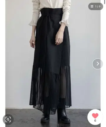 amel 시스루 플리츠 스커트