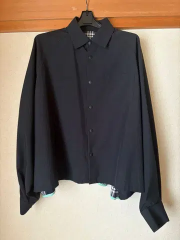 stampd 셔츠 블랙 숏 기장 안감 체크