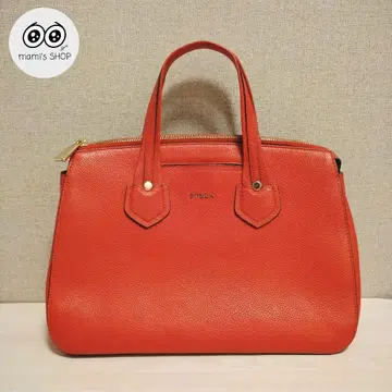 FURLA 핑크 천연 가죽 핸드백