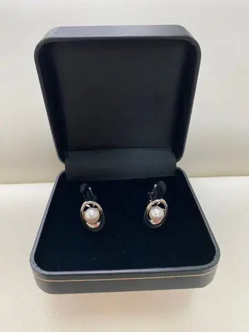 산와 펄과 금속제 타원형 커프 링크스