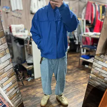 파랑 나일론 자켓 L 90년대 구제 의류 아메카지 HILL&ARCHER