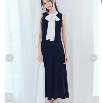 보타이 리본 니트 원피스