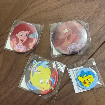 리틀 머메이드 캐릭터 캔 배지 세트