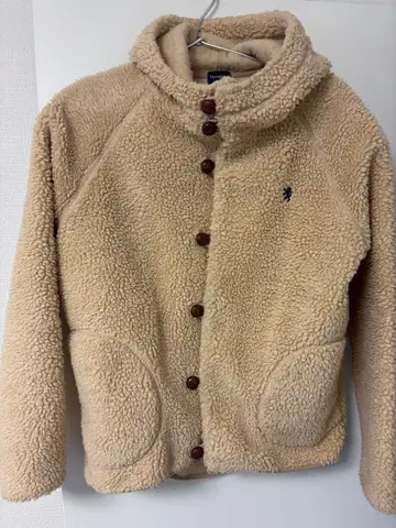 Gymplehx 보아 자켓 베이지 후드 부착