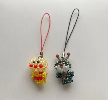 호빵맨 세균맨 비즈 키링 스트랩 2개 세트