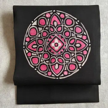 나고야 오비 로우케츠 문 블랙 베이스 핑크의 마루몬