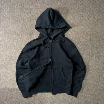 UNIQLO 더블 지퍼 후드티 맨투맨 블랙 S