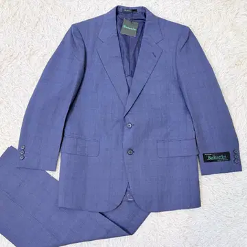 라이트 블루 체크 무늬 비즈니스 정장