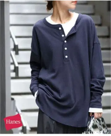 Hanes 레리움 별주 크루넥 써멀 롱 T