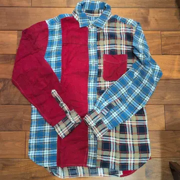 [ 새상품급 ] 하리우드 런치 리메이크 체크 셔츠 패치워크 3