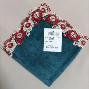 미사용 긴자와 레이스 라프레시아 손수건 비리디안 타월 손수건