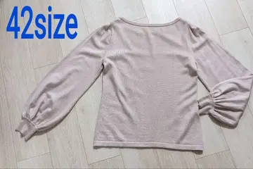 새상품급 FOXEY 크림 퍼프 스웨터 캐시미어 실크 42 벌룬 소매