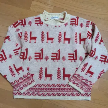 OFF THE WALL CHICKS 니트 빈티지 빨간색 베이지