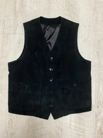 80s 가죽 베스트 돈피 100% 아메카지 루드