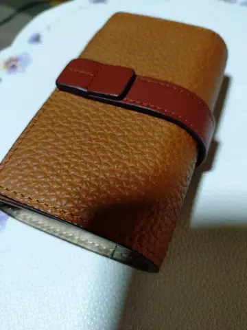 브라운 가죽 카드 케이스 컴팩트