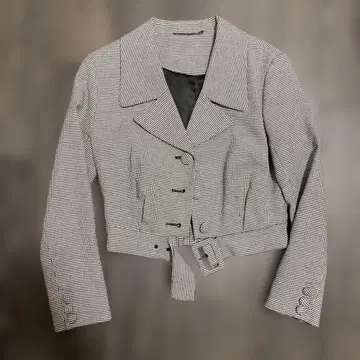 Lily Brown 체크 무늬 크롭 자켓 F 사이즈