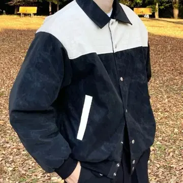 남성용 블랙 가죽 점퍼