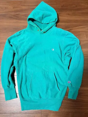 챔피언 그린 리버스 위브 빈티지 90's 자수 택