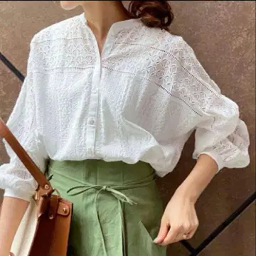 스픽 앤 스팬 Spick & Span 브로이더 돌먼 레이스 블라우스