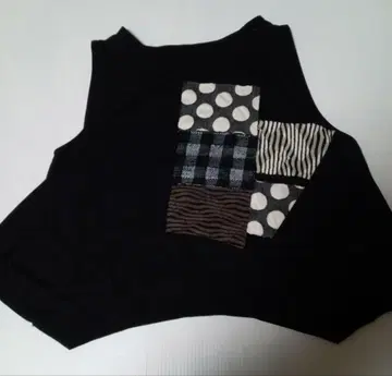 코랄 패치워크 디자인 베스트 블랙 (미사용에 가까움)