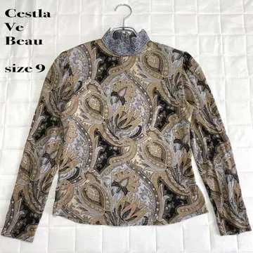 Cestla Ve Beau 페이즐리 무늬 긴팔 상의 사이즈 9