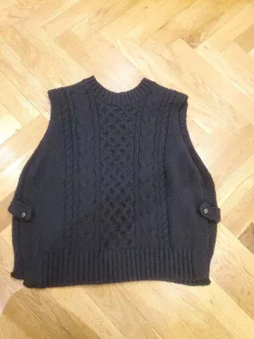 블랙 니트 베스트 ruban de tiara 프리 사이즈