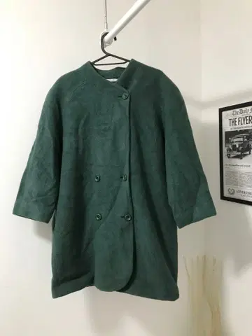 그린 플리스풍 더블 버튼 자켓