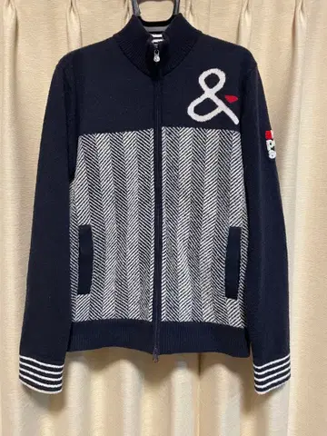 새상품급 앤퍼시 안감 니트 자켓 네이비/화이트 남성용 M 사이즈