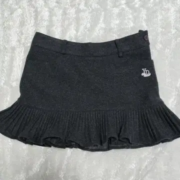 한국 따뜻한 울 밑단 플리츠 스커트 그레이 이너 숏팬츠 포함 L