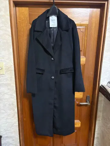 &g'aime 블랙 롱 코트 여성용 프리 사이즈 앙젬