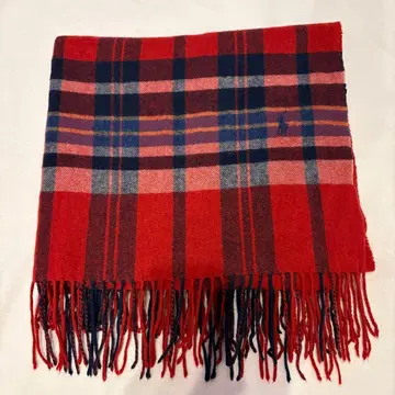 랄프 로렌 타탄 체크 머플러 울 100%